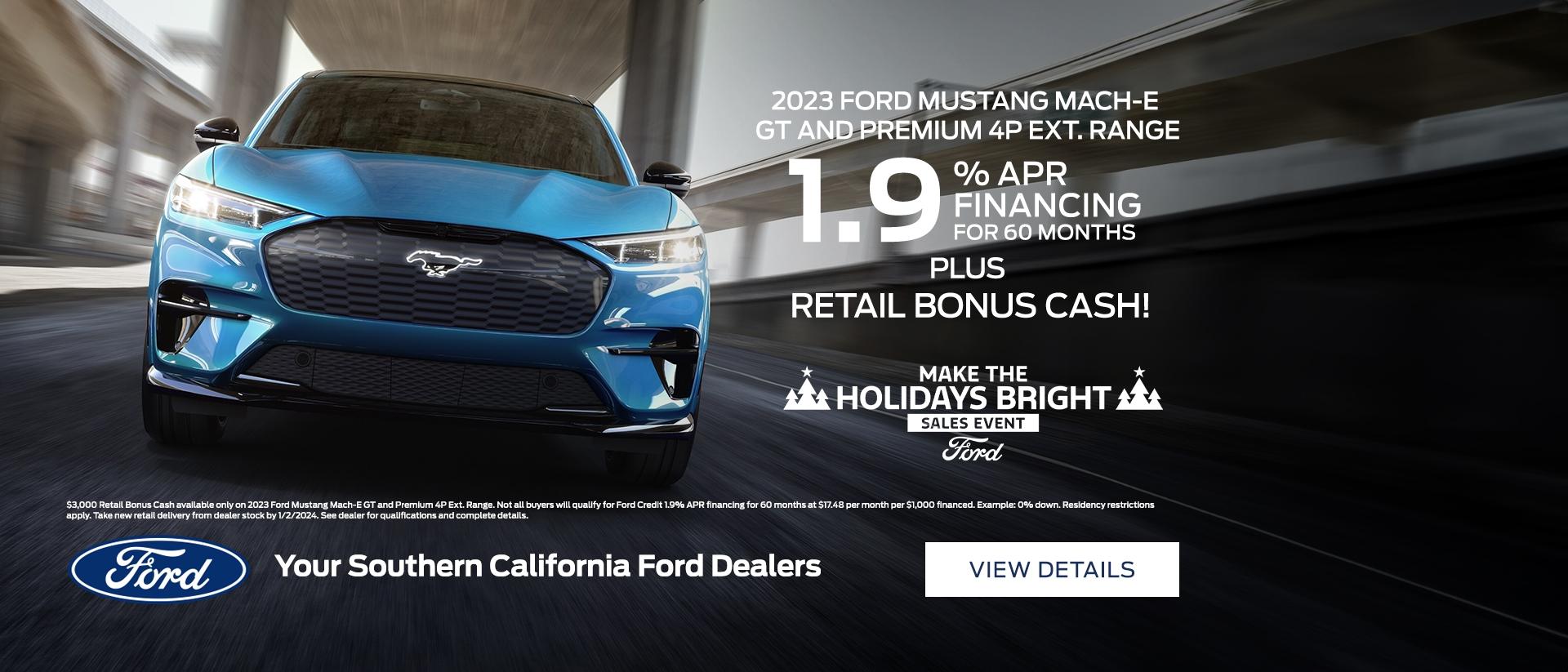Make the Holidays Bright Sales Event | Ford Mustang Mach-E Purchase Offer | Southern California Ford Dealers